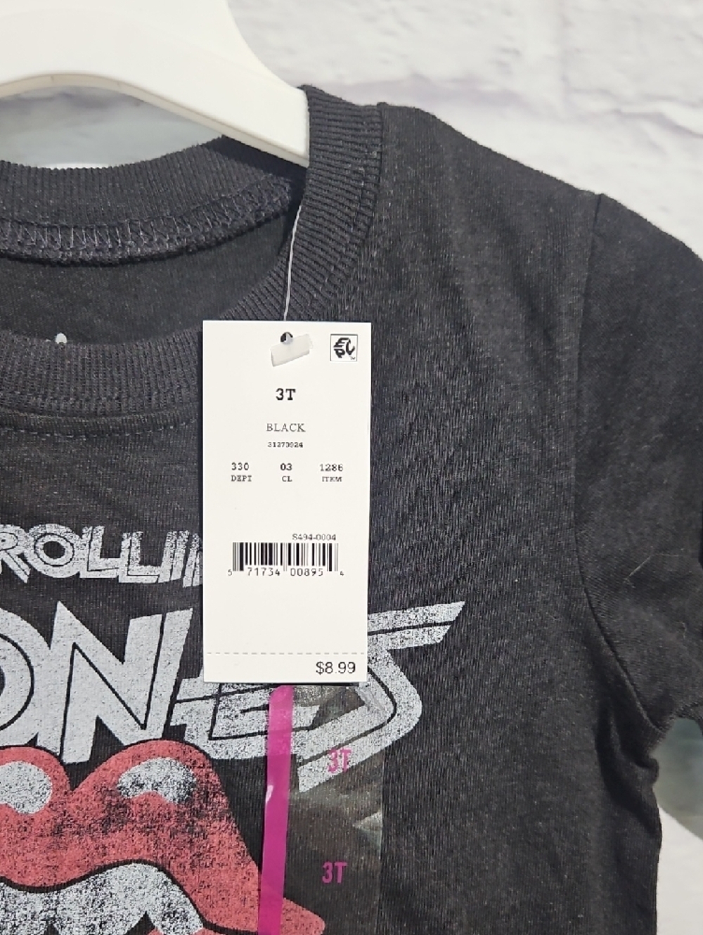 The Rolling Stones Black Kids' Tee with Red Tongue Graphic - Picture 4 of 5